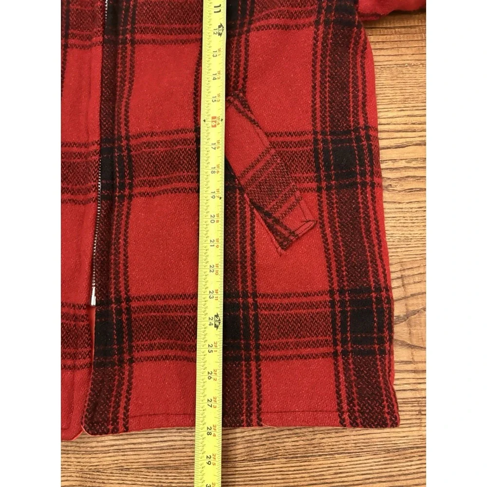 Vintage 60s Buffalo Plaid Wool Reversible Mackinaw Hunting Jacket Men's XL‎